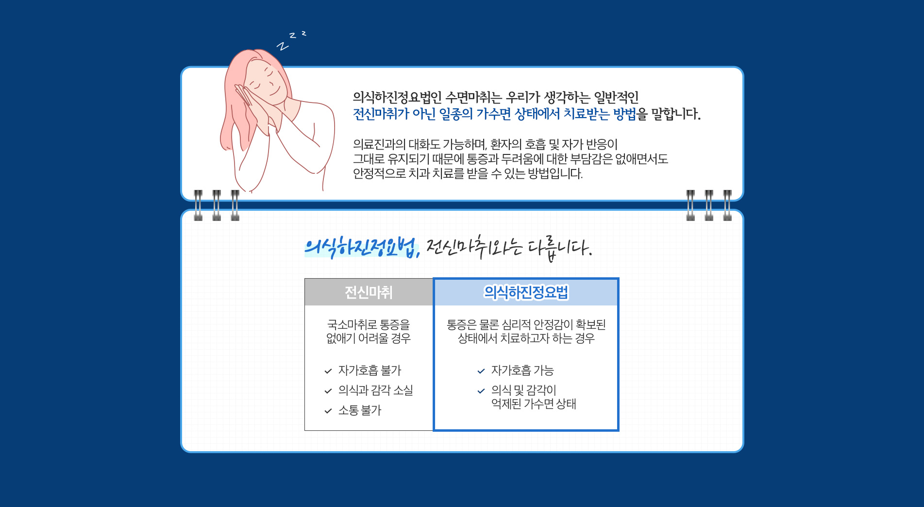 의식하진정요법과 전신마취의 차이점